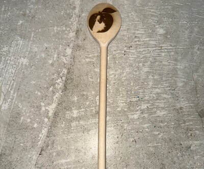 12” Small Wooden Spoon with Engraved Characters - image3
